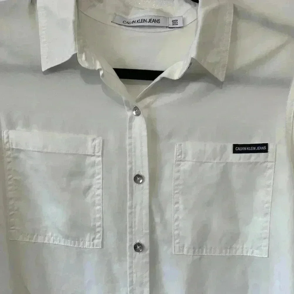 BNWT Calvin Klein Jeans Tencel button down shirts size S - Picture 4 of 5